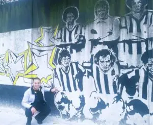 Team's mural at Santos Training Center.